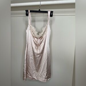 Chic Cream Lace-Accent Mini Dress